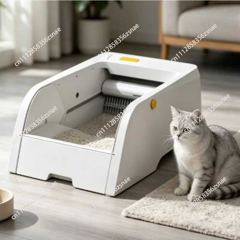 Upgraded WiFi Automatic Open Cat Litter Box Self‑Cleaning Smart Cat Toilet App Voice Call Control For Multi‑Cats Household