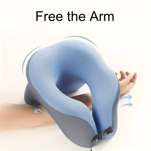 Imagen 2 del producto Almohada para la siesta, almohada de viaje en forma de U, almohada para el cuello y la columna cervical, reposacabezas para el hogar, almohada de apoyo para el cuello, almohada para dormir en la barriga, almohada central de espuma viscoelástica.