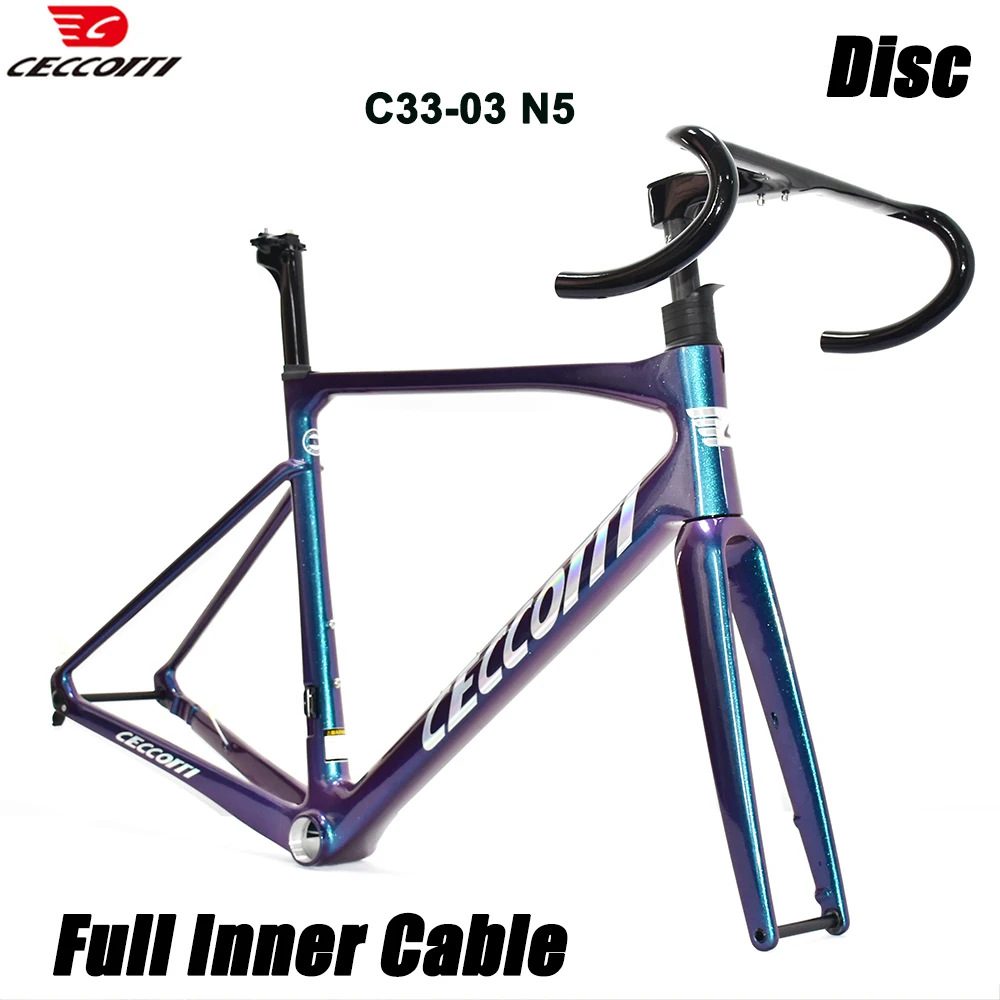 

CECCOTTI RF33 Model Chameleon Color Carbon Fiber Bike Frame Full Inner Cable Routing And Disc Brake Bicycle Frameset