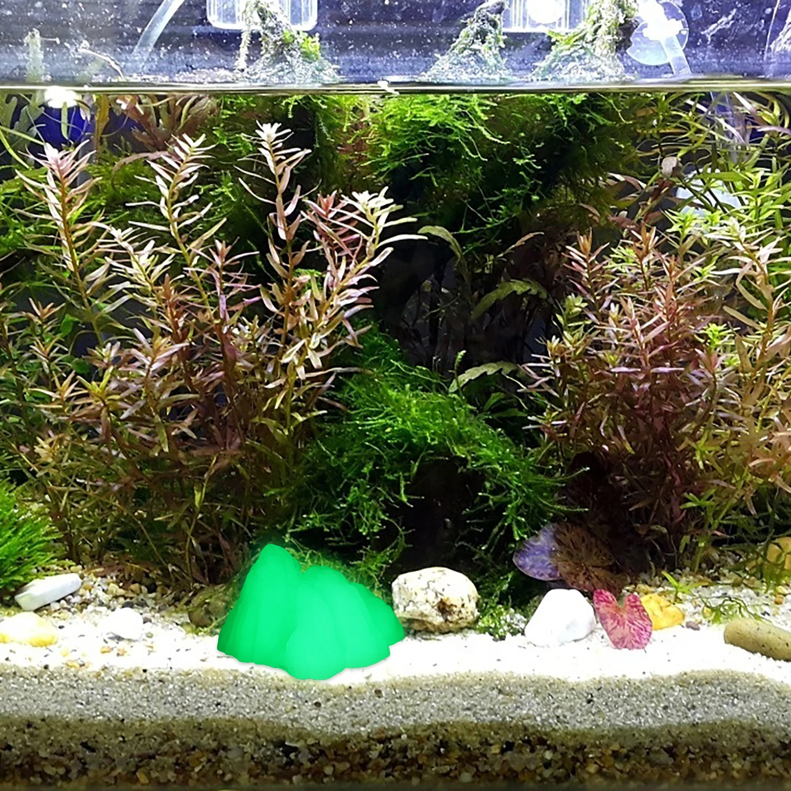 

Fluorescent Rockery scaping Statue Decor Fish Tank Aquarium Household Plastic Compact Aquarium Decor Realistic Compact Glow