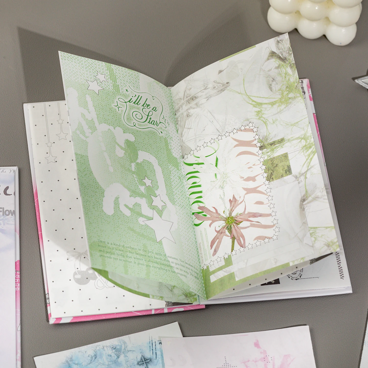 12sheets Kawaii Ins Foldable Aesthetics Handbook Scrapbooking Material Background Paper DIY Journal Supplies