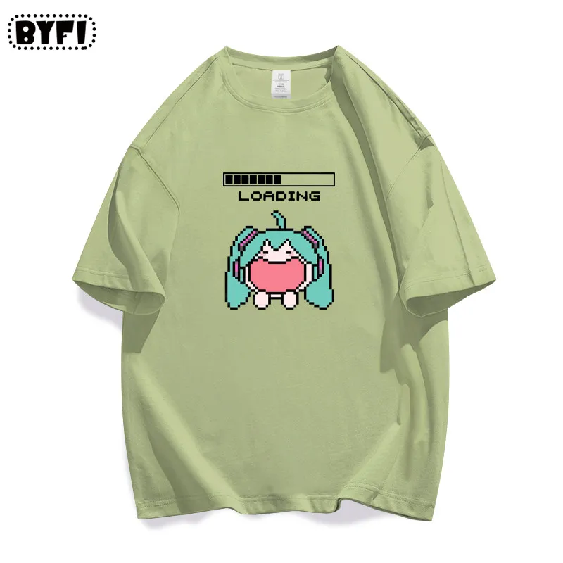 Hatsune Miku Future MIKU Pixel Style Pure Cotton Printed Men's and Women's T-shirt Pure Cotton COS Loose Casual Pain T-shirt