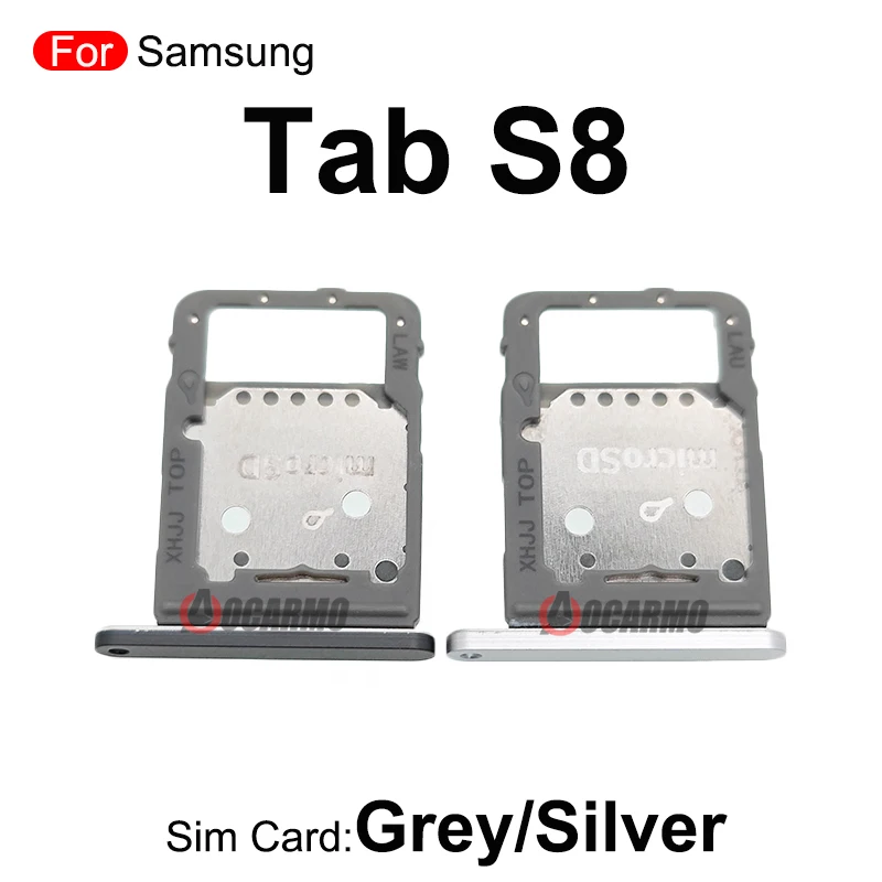 Black/Silver For Samsung Galaxy Tab S8 SM-X700 TabS8+ X800 x806 MicroSD SIM Card Tray Slot Replacement Parts