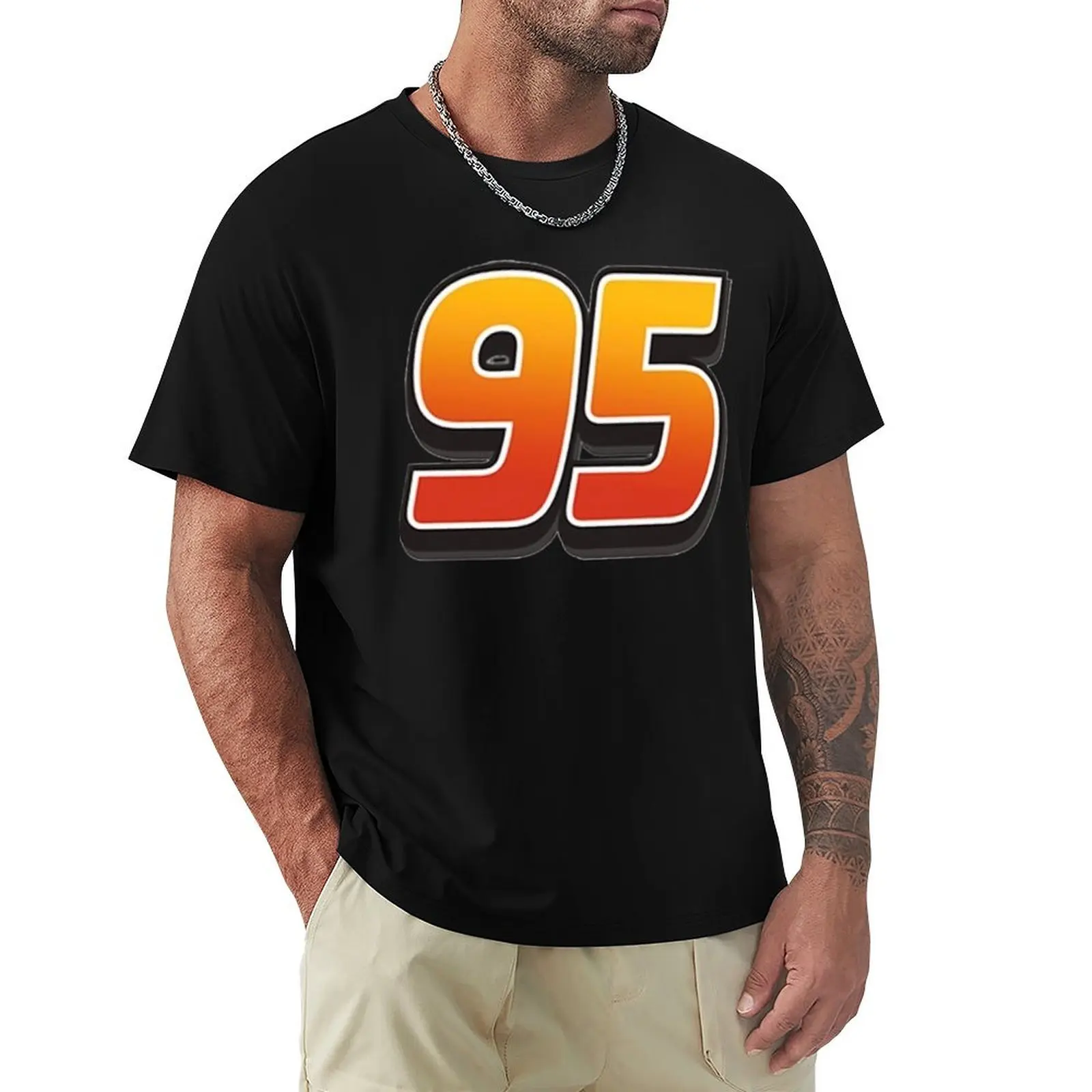 

Lightning McQueen Cars 95 T-Shirt customizeds blue archive graphics summer shirt cotton t shirt men