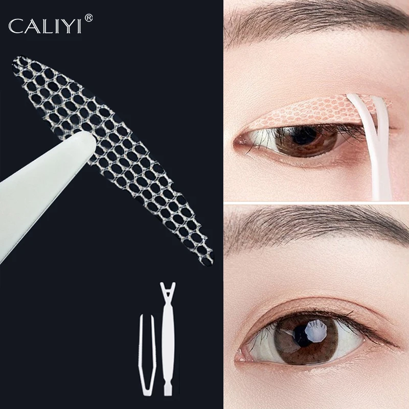 CALIYI 72-240 Pairs Double Fold Eyelid Tape Sticker Decal Clear Beige Stripe Self-adhesive Natural Eye Makeup Make Up With Tool