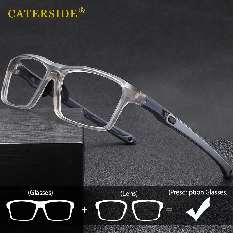 

CATERSIDE Men's sports prescription glasses anti-blue light glasses TR90 frame outdoor cycling eyeglasses optical glasses