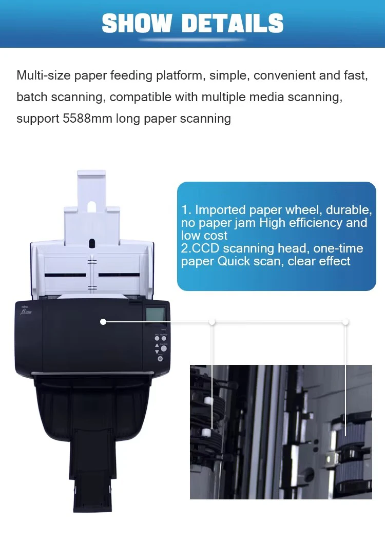 Fujitsu Fi-7160 الماسح الضوئي للمستندات الأكثر مبيعًا مع سرعة عالية ودقة تشخيص تلقائي مزدوج الكمبيوتر اللوحي الماسح الضوئي للبطاقات البلاستيكية #4