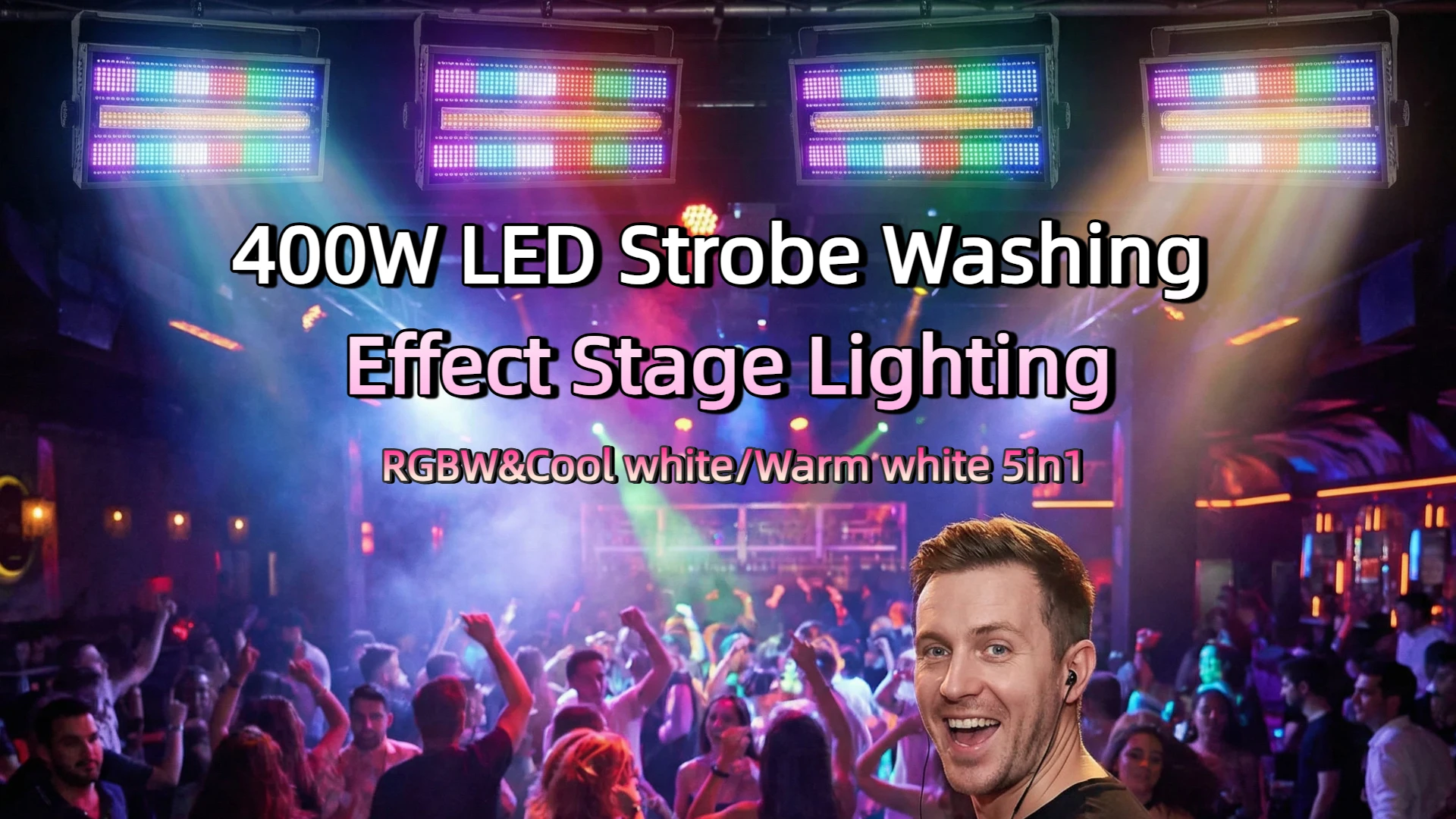 400W LED RGBW & Kaltweiß/Warmweiß 5in1 120 Zonen Stroboskoplicht Wascheffekt Bühnenbeleuchtung Party DJ Disco Indoor Club Bar – Detail 1
