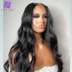 U Part Human Hair Wigs Brazilian Remy UPart Body Wave Wig 180 Density V Part Wig No Leave Out Glueless For Black Women LUFFY