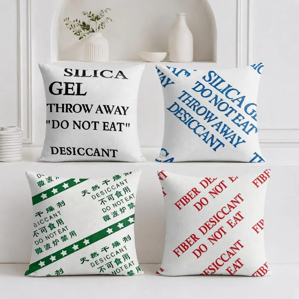 Desiccant Label Cushion Cover Plush Fabric Soft Double-Sided Printed Sofa Warm Winter Home Gift Pillow Cover