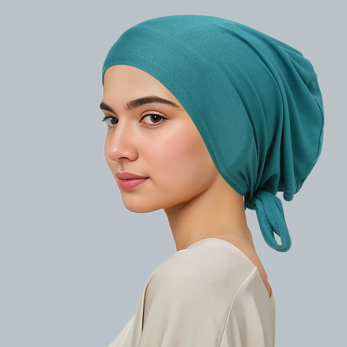 Pre-tier Muslim topi tudung wanita, Bandana elastis Turban Kemo Ninja penutup kepala