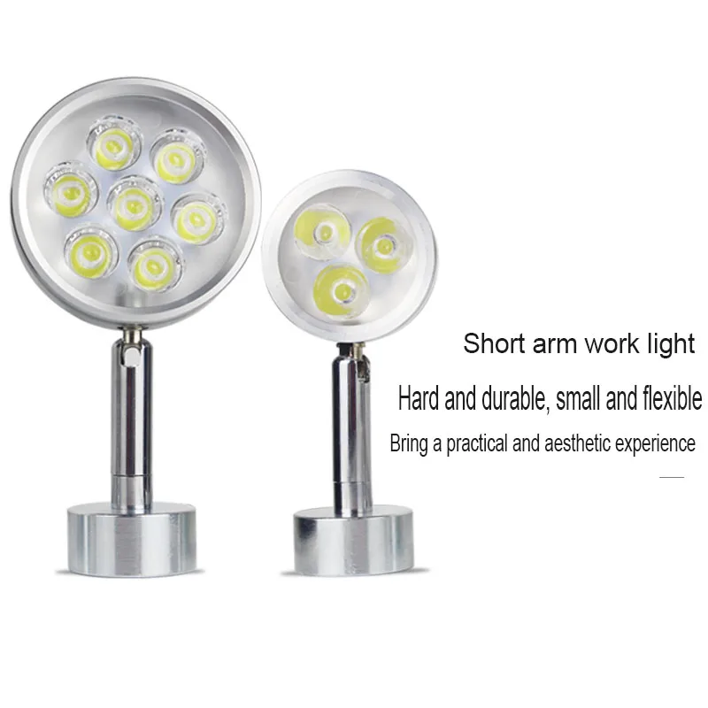 Round Magnetic Base Machine Light 1W/3W/5W/7W 24V/220V Small Flexiable LED CNC Grinder Milling Working Table Lamp Magnet Mounted