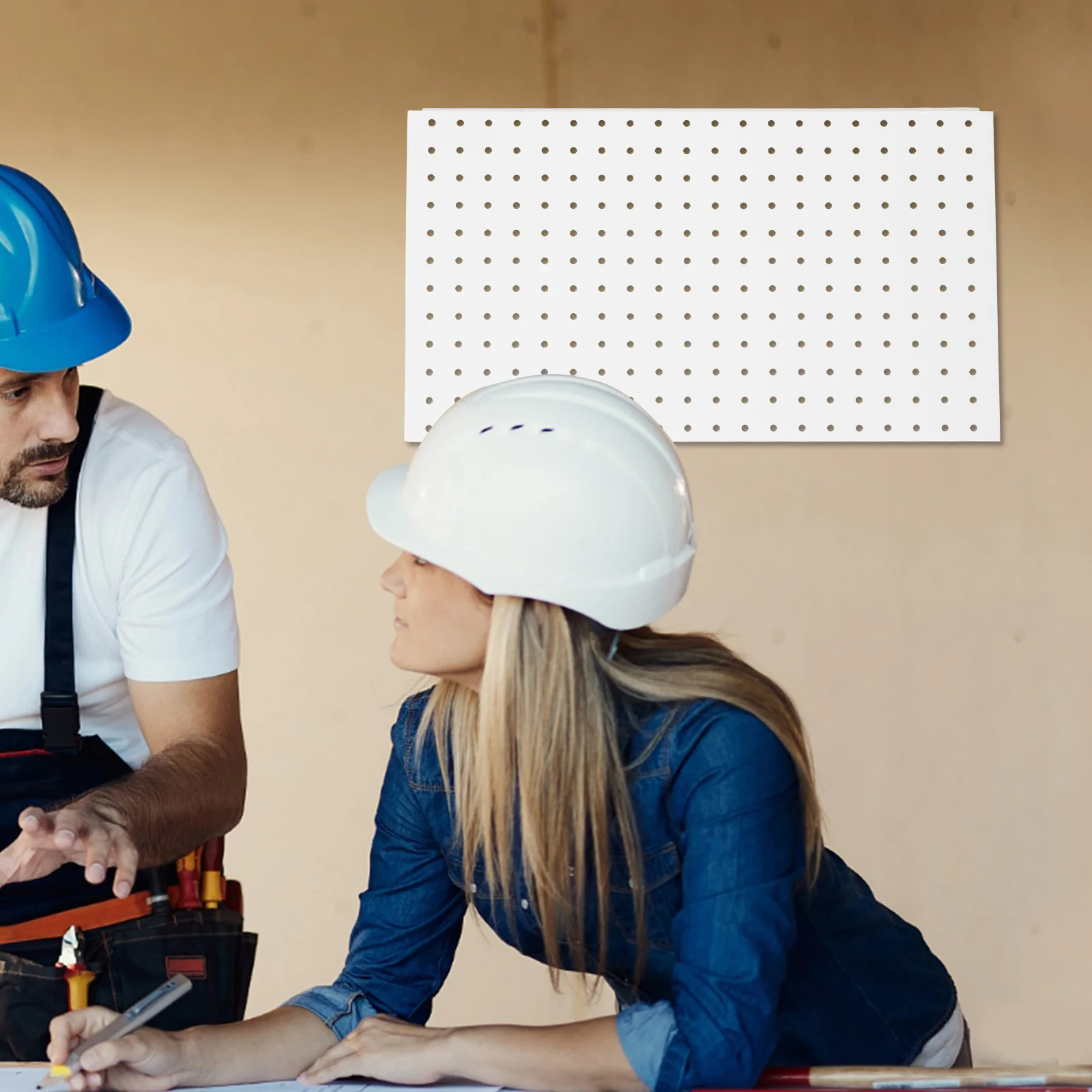 

Iron Metal Pegboard Panel Heavy Duty Crack Resistant Hole Board Panel Garage Wall Organizer Tool Storage Peg Board