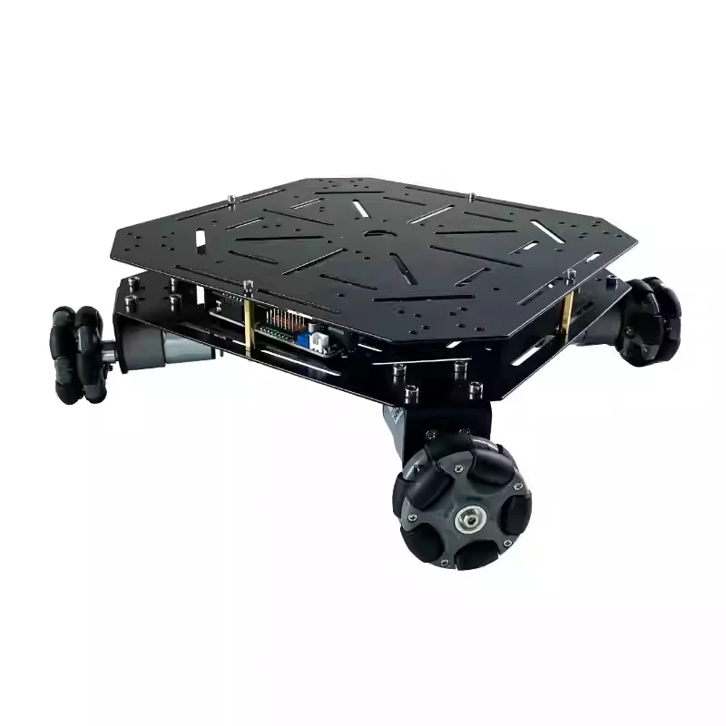 ROS 4WD-carrito de ruedas omnidireccional, chasis de acero, tracción en las 4 ruedas, rueda Universal, vehículo móvil, Robot, tanque RC, Kit programable