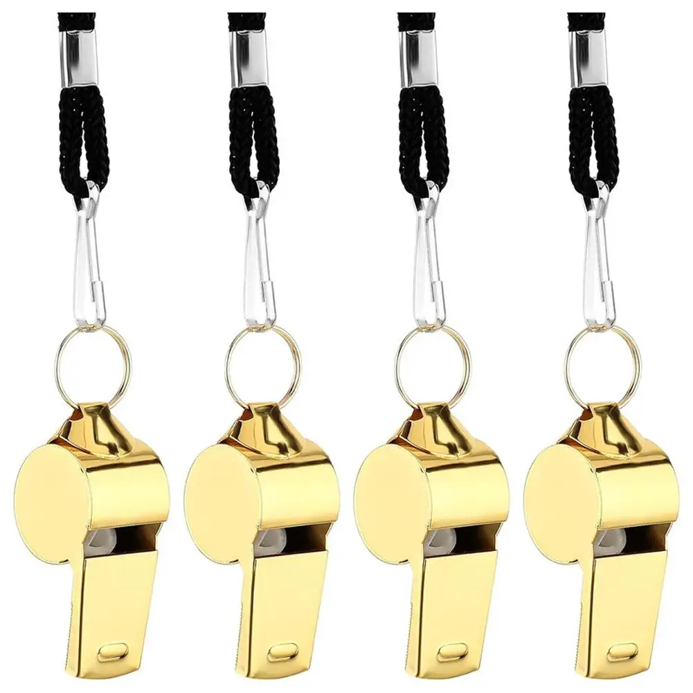 1 حزمة 304 الصلب صافرة بصوت عال صفارات معدنية الحبل حراس الحياة في الهواء الطلق المهنية مع الحكم الرياضة صافرة