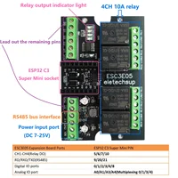 Placa de desarrollo RISC-V SOC Wi-Fi BLE ESP32 C3 Super Mini módulo de expansión de relé RS485 para Arduino Smart Home IOT PLC Simple