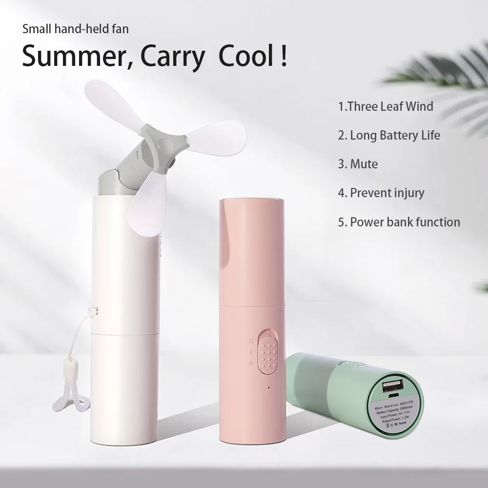 Mini Handheld Fan Portable USB Charging 2000mah Foldable Cooling Air Cooler For Outdoor Multifunctional Mobile Power Fan