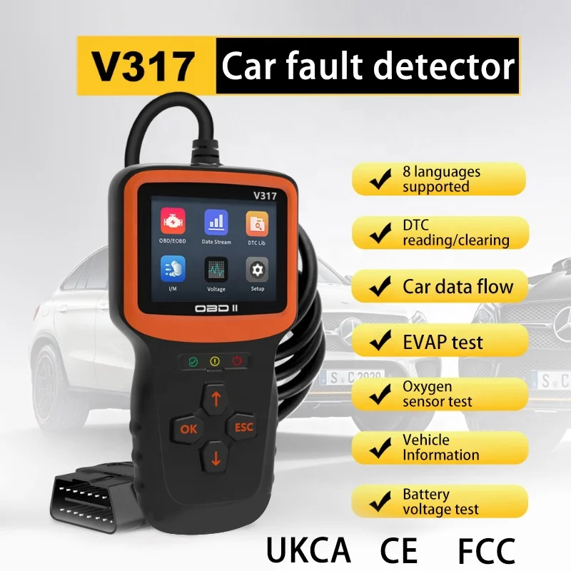 

V317 OBD2 Scanner Auto Check Car Engine Clear Fault Code Reader Automotive Diagnostic Scan Tester Tools OBDII/EOBD Scan Tool