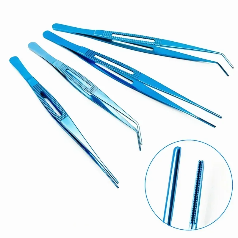티타늄 혈관 집게 눈꺼풀 도구 심장 해부용 집게 평평한 손잡이 무손상 수술용 핀셋
