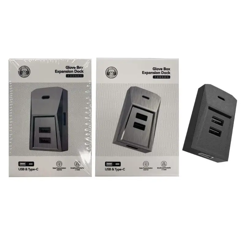 USB Docking Station Splitter Extension Plug and Play USB Extender Hub for Car