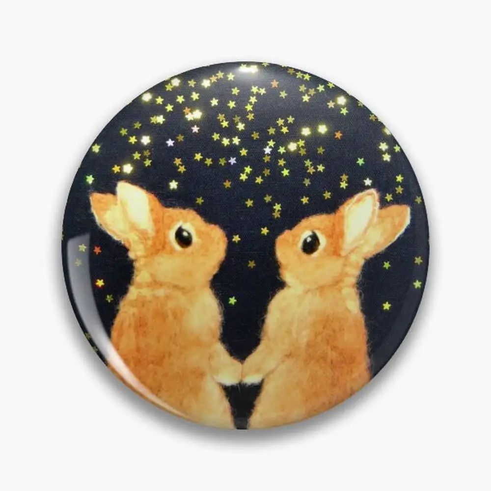 looking for shooting stars (2008) Rabbit / Bunny Art Pin Buttons Brooches  Jewelry Accessory Customize Brooch Fashion Lapel B