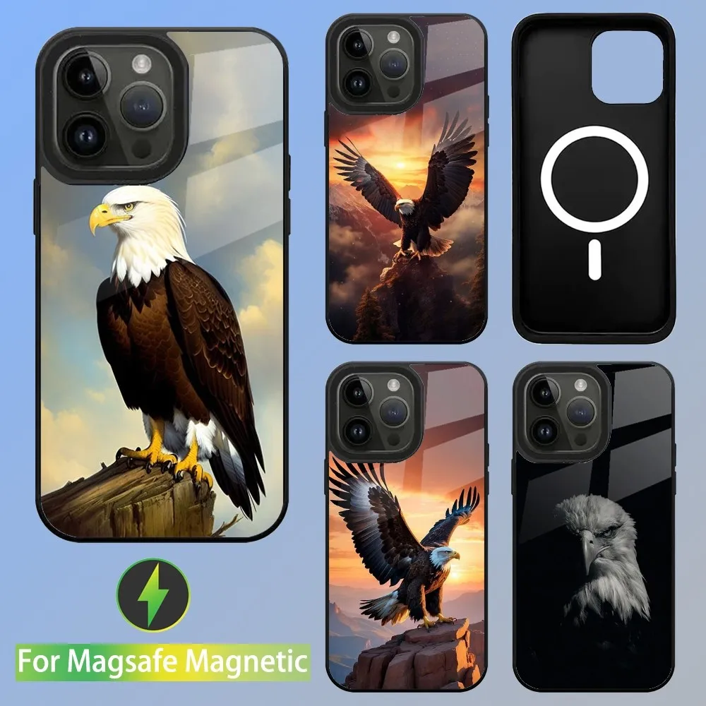 Eagle Phone Case For iPhone 15,14,13,12,11,Plus,Pro,Max Mini Magsafe Magnetic Wireless Charging