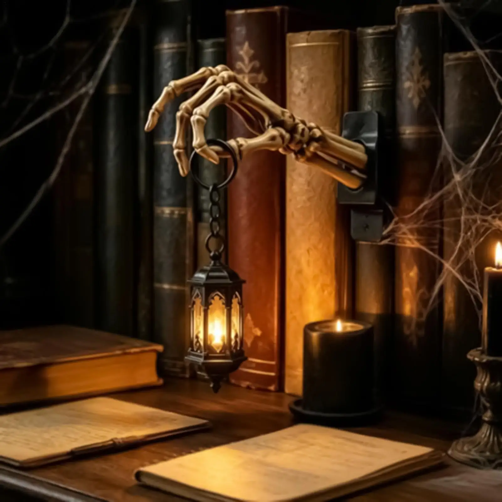 Library Lantern Skeleton Hand Wireless Reading Lighting LED Bookcase Light For Kids Teens Adults Students Readers Writers
