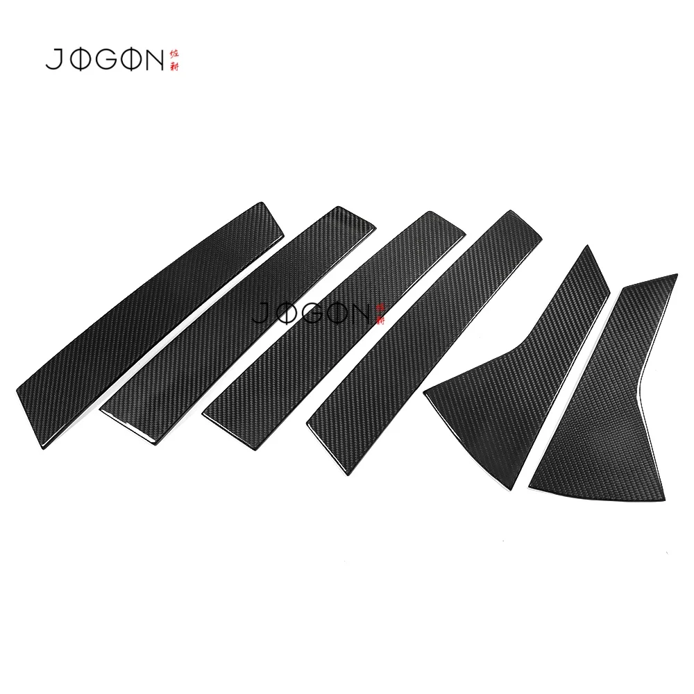 6 uds fibra de carbono Exterior ventana de coche Pilar B Panel de moldura cubierta protectora embellecedora para Acura Integra tipo S A-Spec 2023-2025