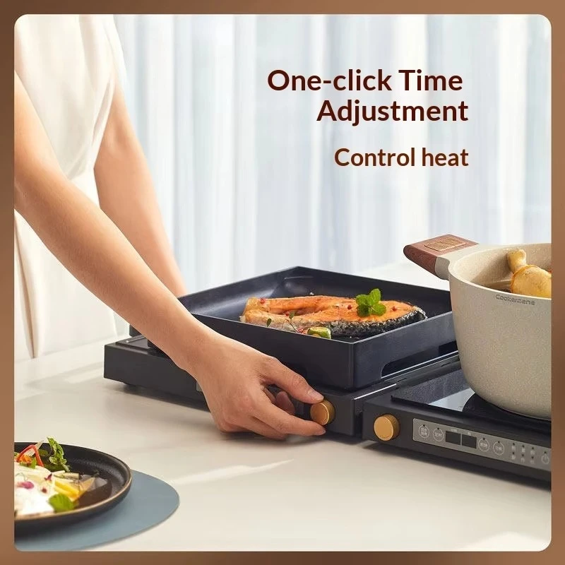 Electric Oven Roast-Boil-Steam All-in-One Pot Household Hotpot Steamer Barbecue Grill Meat-Roasting Pan
