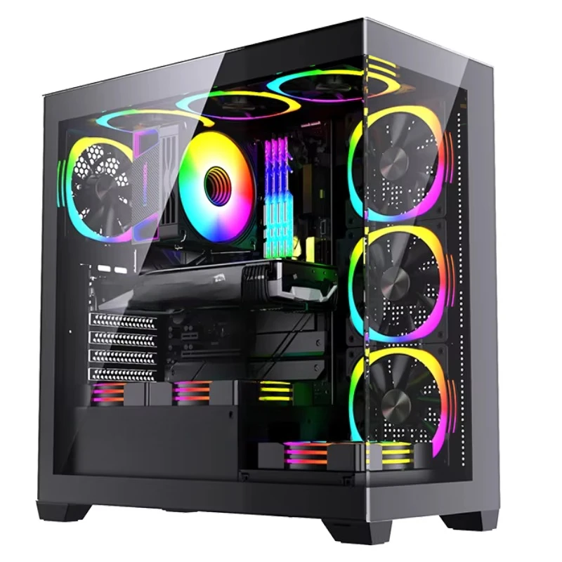 

Gaming PC Case Cube with Double Tempered Glass
