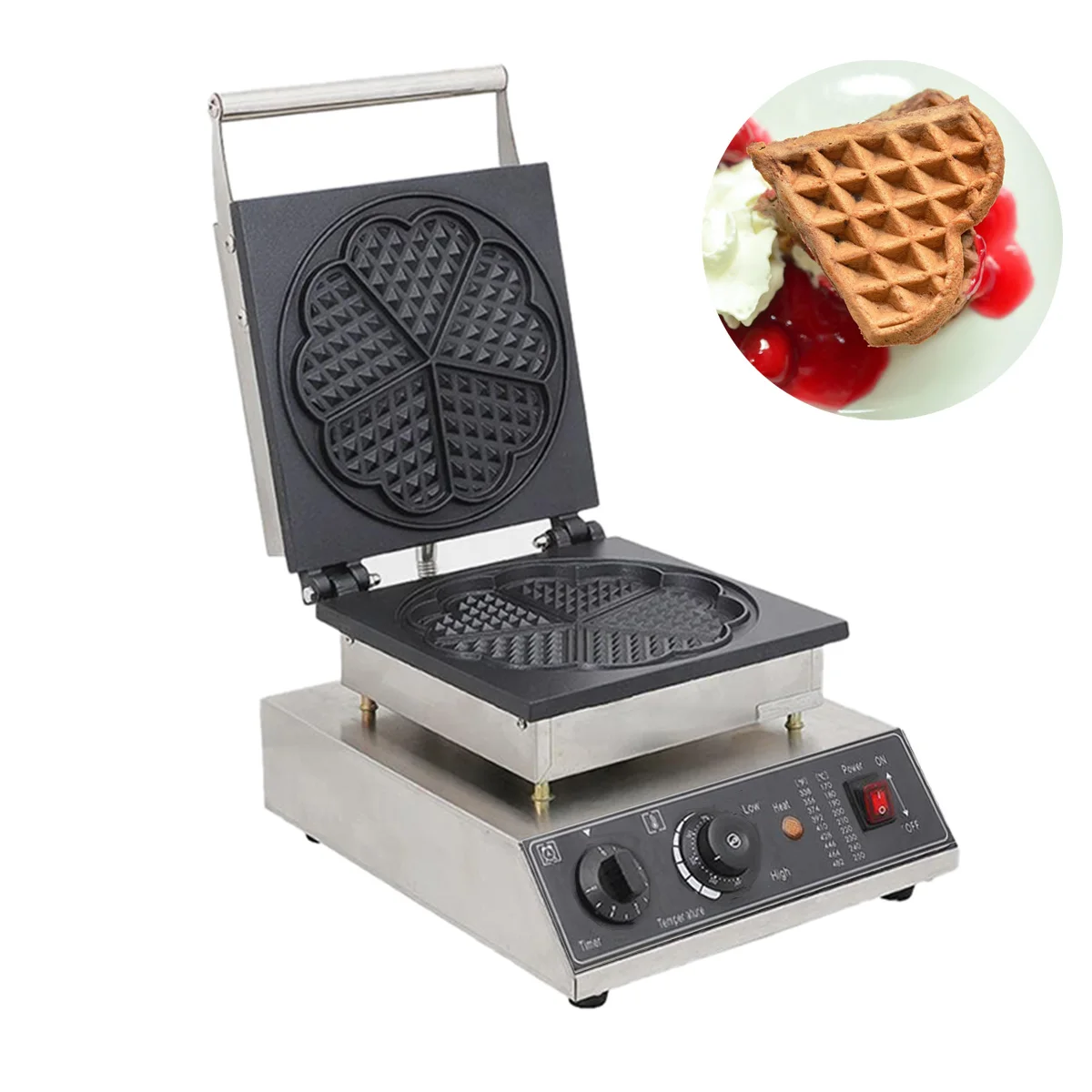

Commercial Electric Waffle Maker Flower Shaped Waffle Maker 220v Stainless Steel Heart-shaped Cake Baking Machine Home Appliance