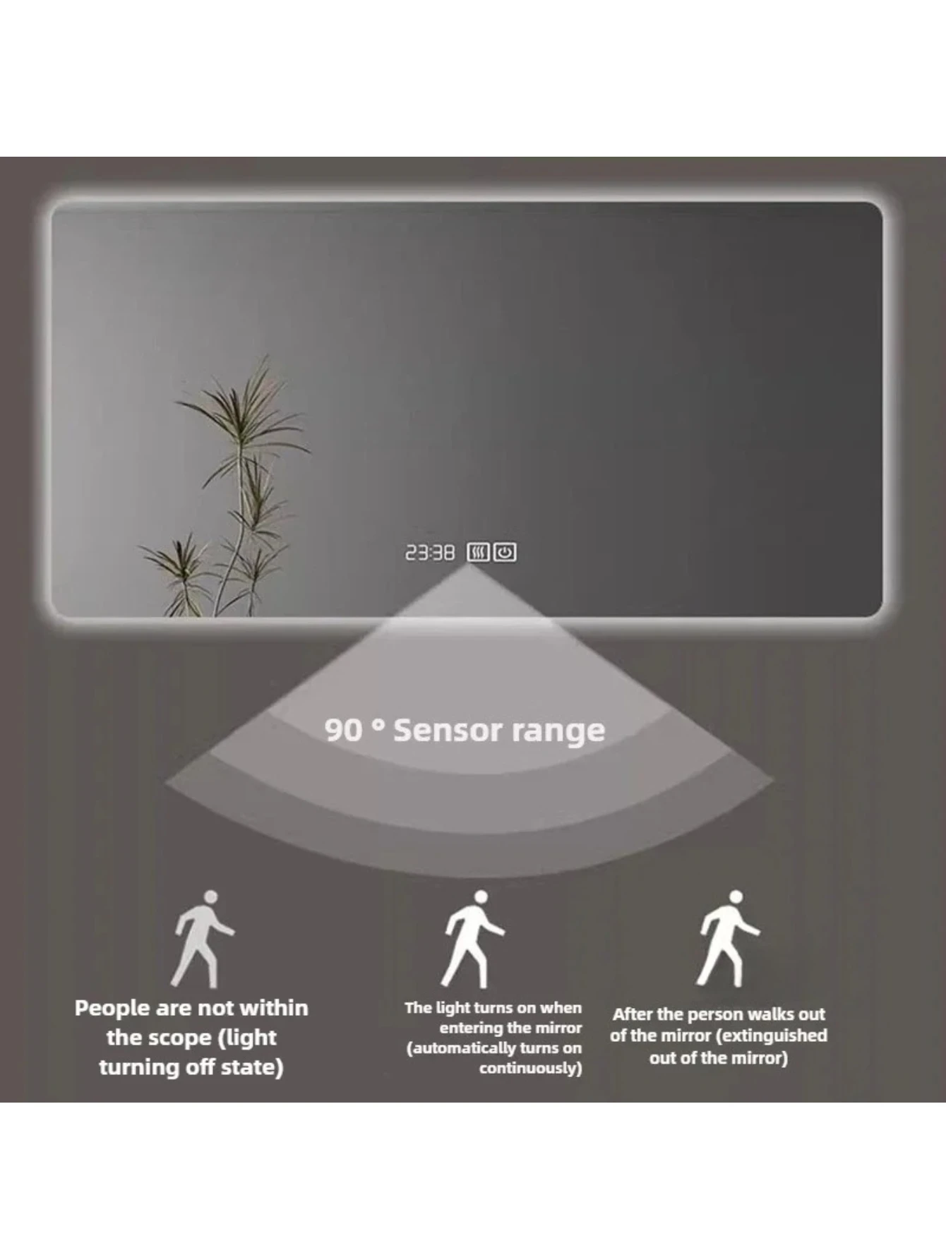 Touch Screen Defogging Mirror for Modern Simple Multifunctional Bath Mirrors Hotel New Smart Rectangular Wall Mirrors for Home