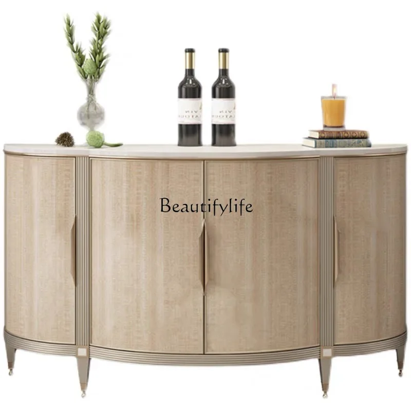 

Light luxury dining side cabinet Modern simple solid wood porch cabinet American restaurant chest cabinet
