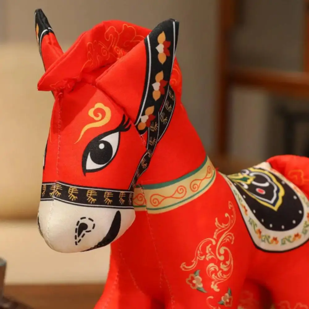 

Traditional Chinese Zodiac Good Luck Pony Lively Cute Design Cozy Embroidery Fabrics Chinese Zodiac Stuffed Pony Desktop Pets