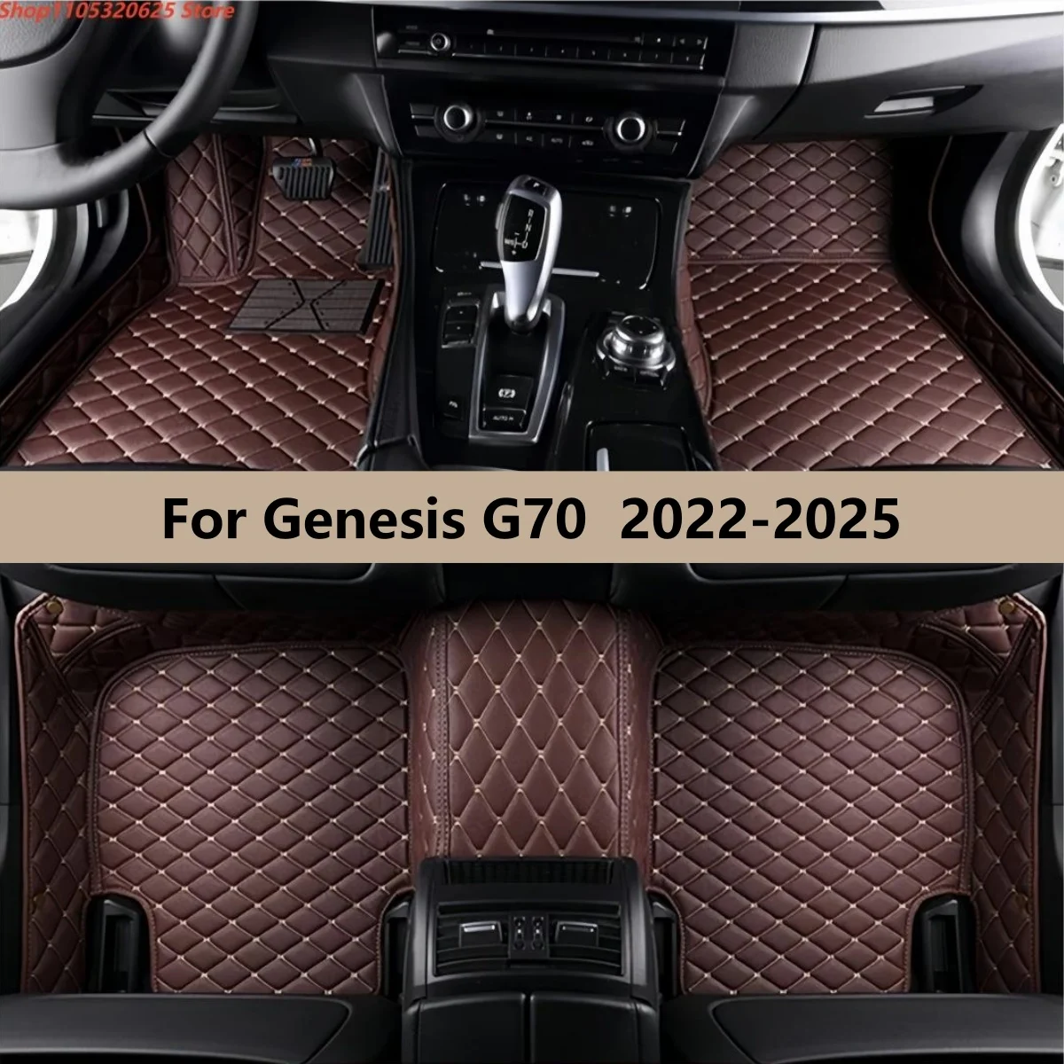 

Индивидуальные автомобильные коврики для Genesis G70 2022-2025: полный комплект для переднего и заднего рядов, ковровые покрытия, подкладки для ног, коврики-маты