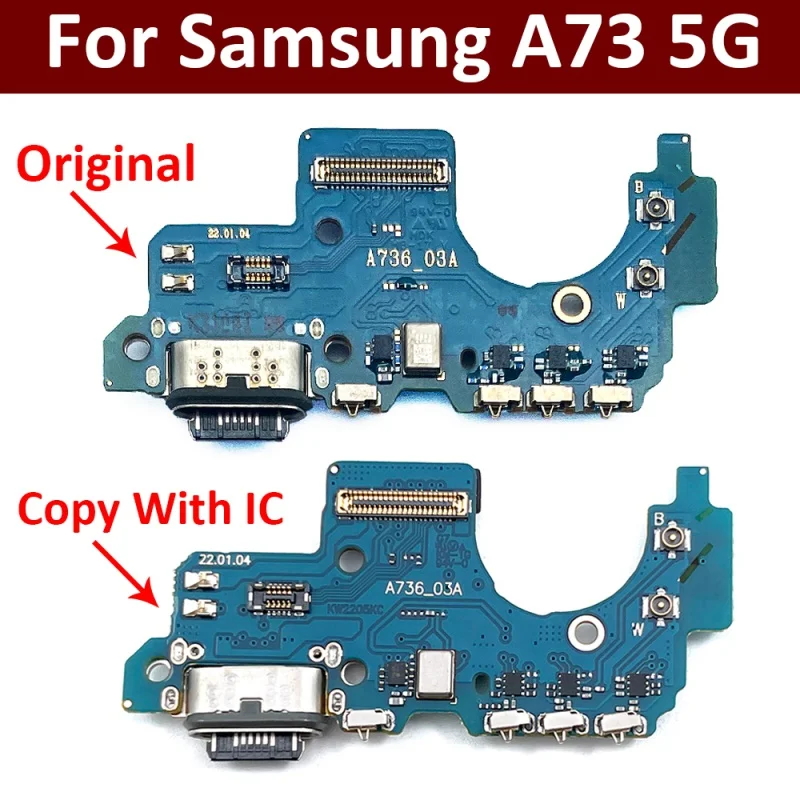

USB Charging Port Charger Board Flex Cable For Samsung Galaxy A73 5G A736B Dock Plug Connector With Microphone