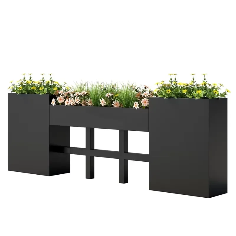 Customized Large Aluminum Rectangular Metal Planter Boxes Kit Contemporary for Home Outdoor for Garden Nursery Decorative