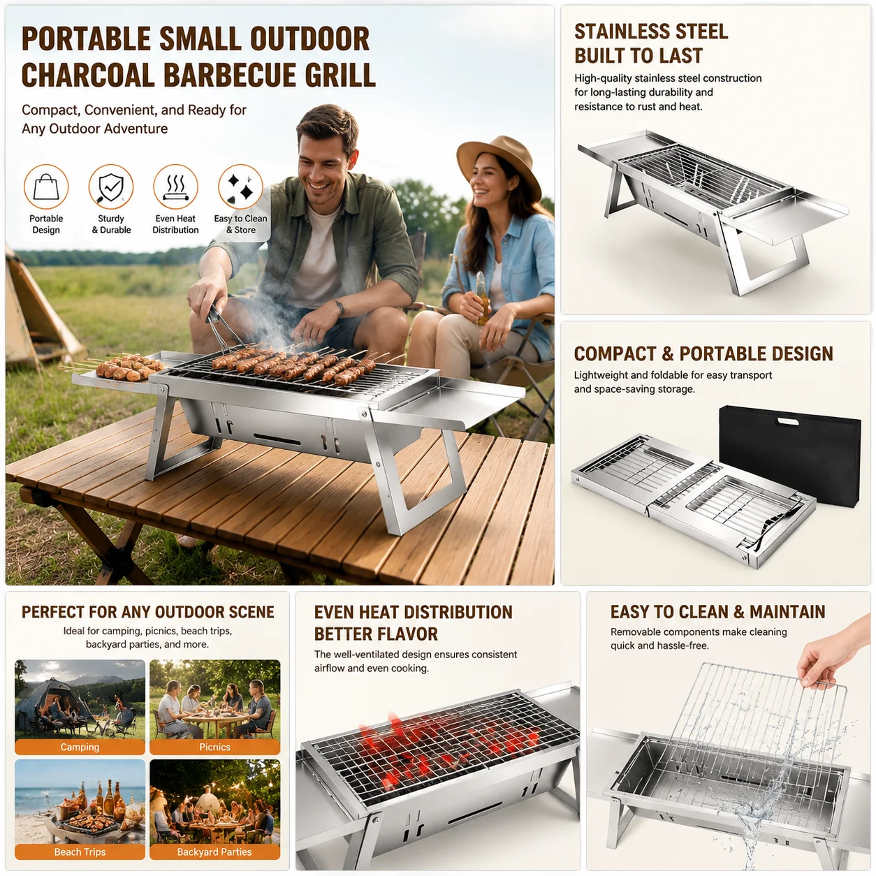 Portable Folding Barbecue Gril - огляд і ціна Camp Grill Portable Folding