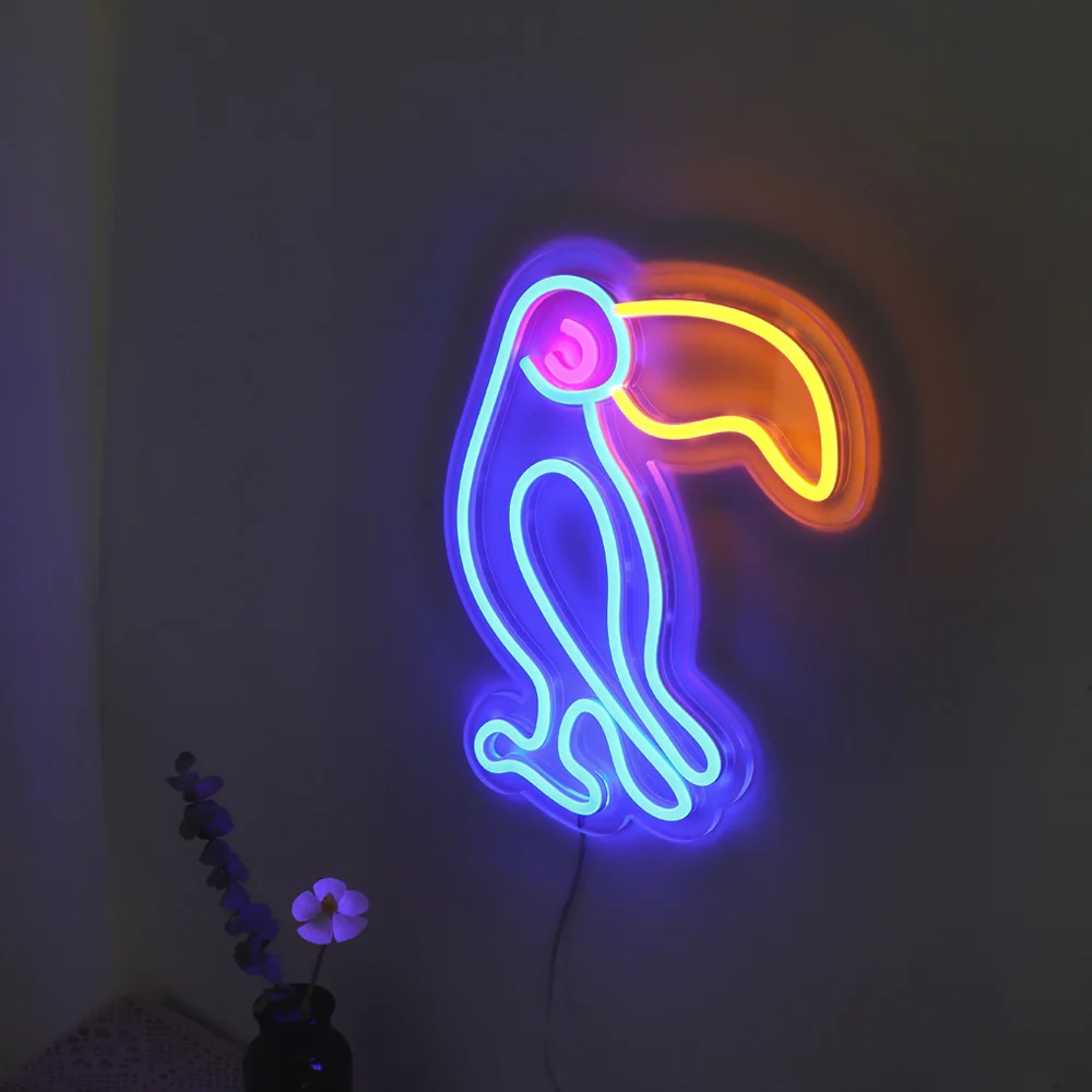 Papageien schild führte flexibles Neon