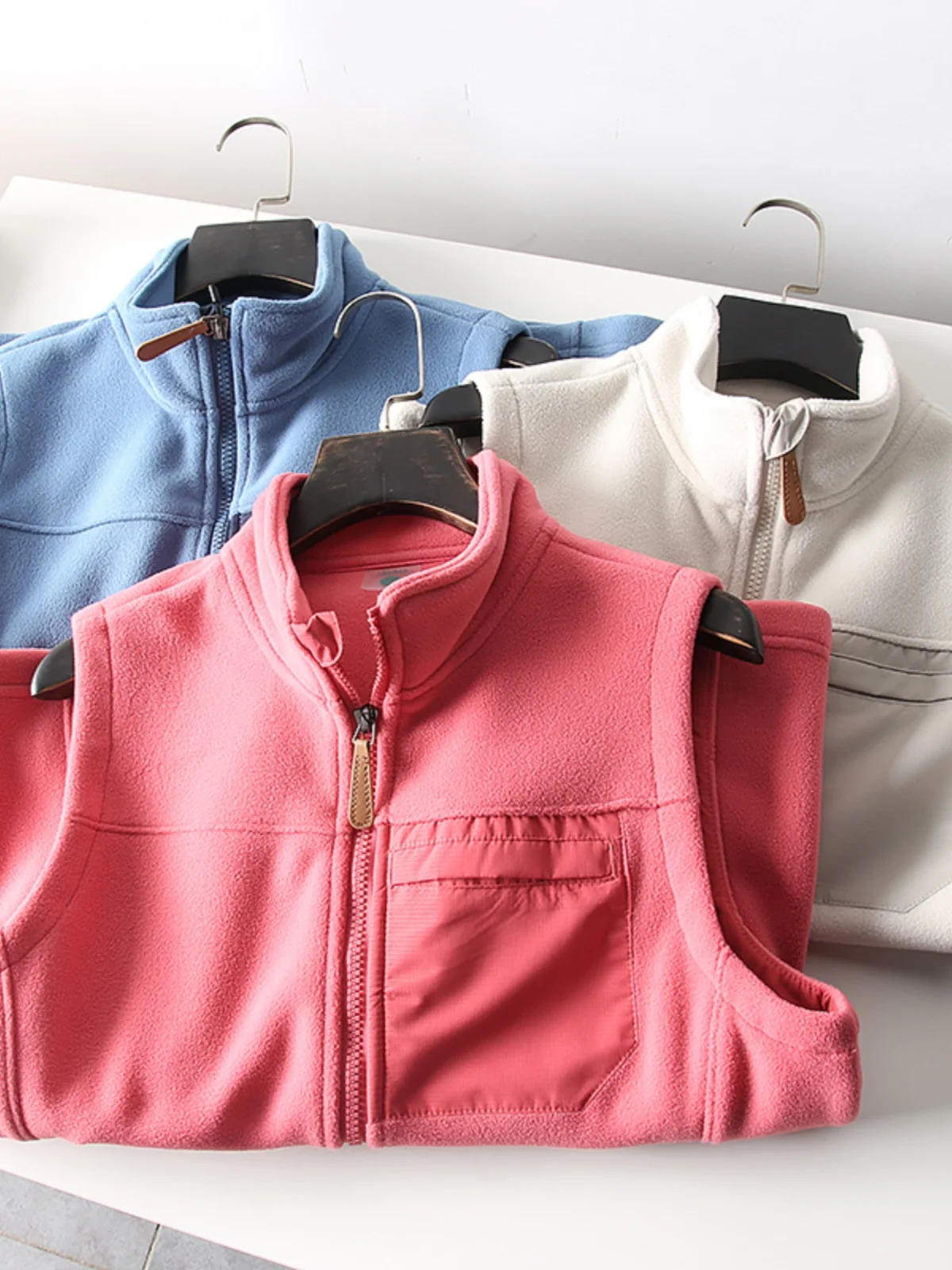 

Double-Sided Fce Warm Outdoor Vest Svel Stand Collar Women's Autumn Winter Faionable Thermaloulder Pad Zipper Cl...