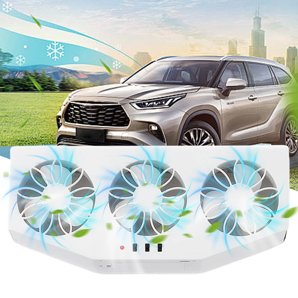 Solar Powered Car Radiator Cooling Fan Eliminate Peculiar Smell Car Window Air Vent Fan USB Powered Auto Vent Fan for All Cars