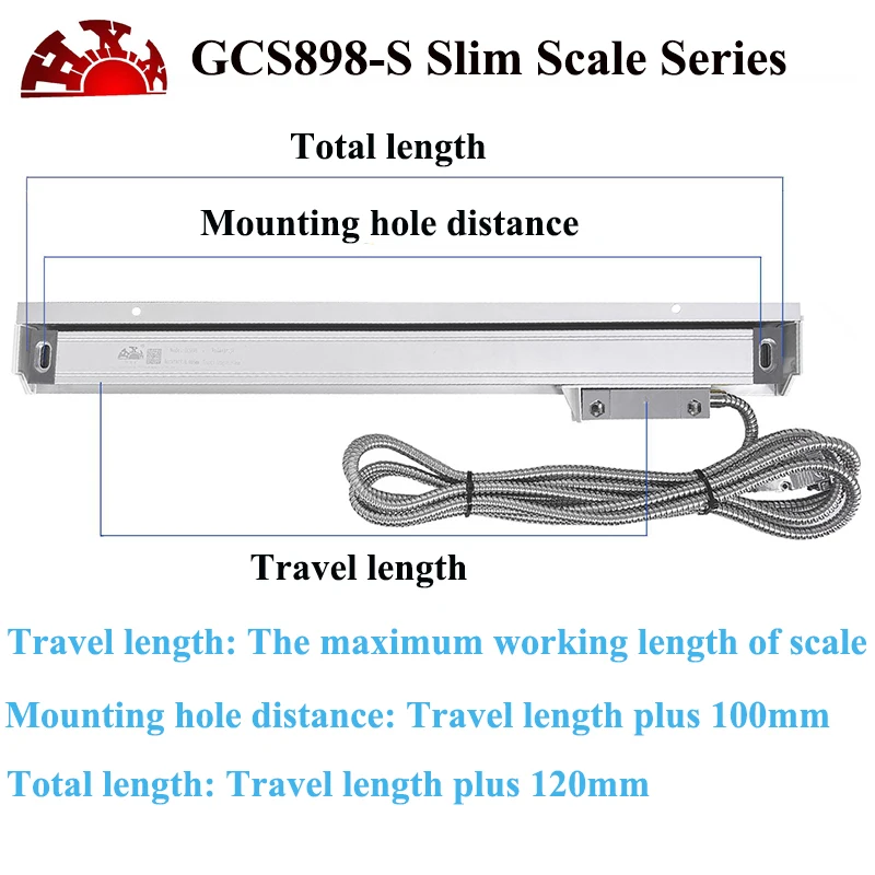 1μm RS422 0.001mm HXX Slim Linear Encoder Linear Scale Travel Length 70 120 170 220 270 320 370 420mm Sino Digital Readout DRO