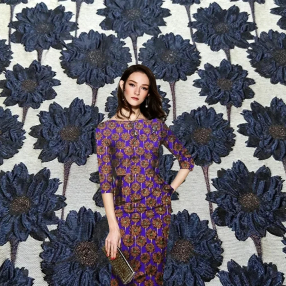 

New Chinese Jacquard Brocade Custom Fabric Elegant Women Dress Suit Clothing Designer Cloth for Sewing Material by the Yard