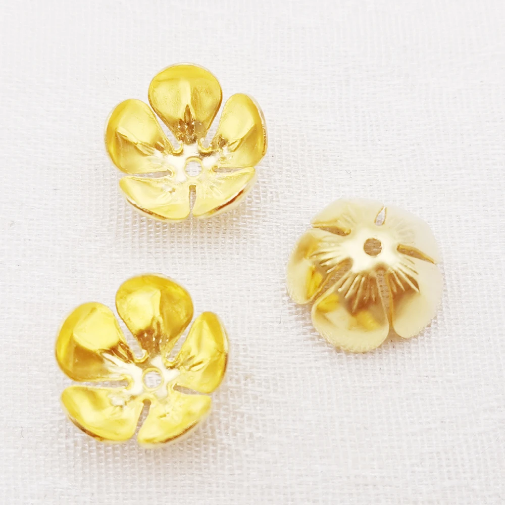 20/100 PCS 13mm Gold color/Silver Colr Metal Filigree Flowers Slice Charms Base Components for jewelry making