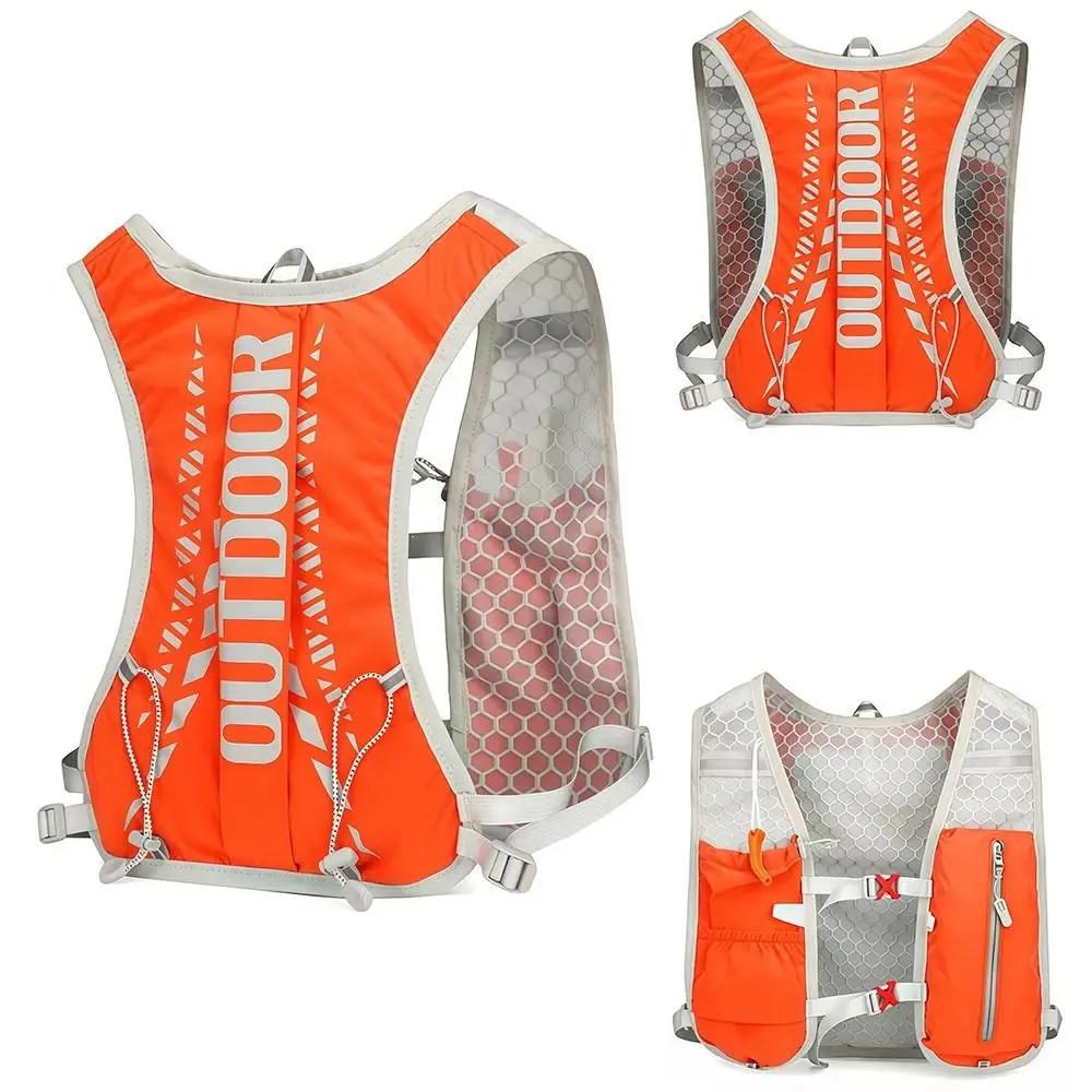 Reflective Nylon Hydration Backpack Breathable Vest Style Running Vest Multiple Pockets Lightweight Marathon Backpack Marathon