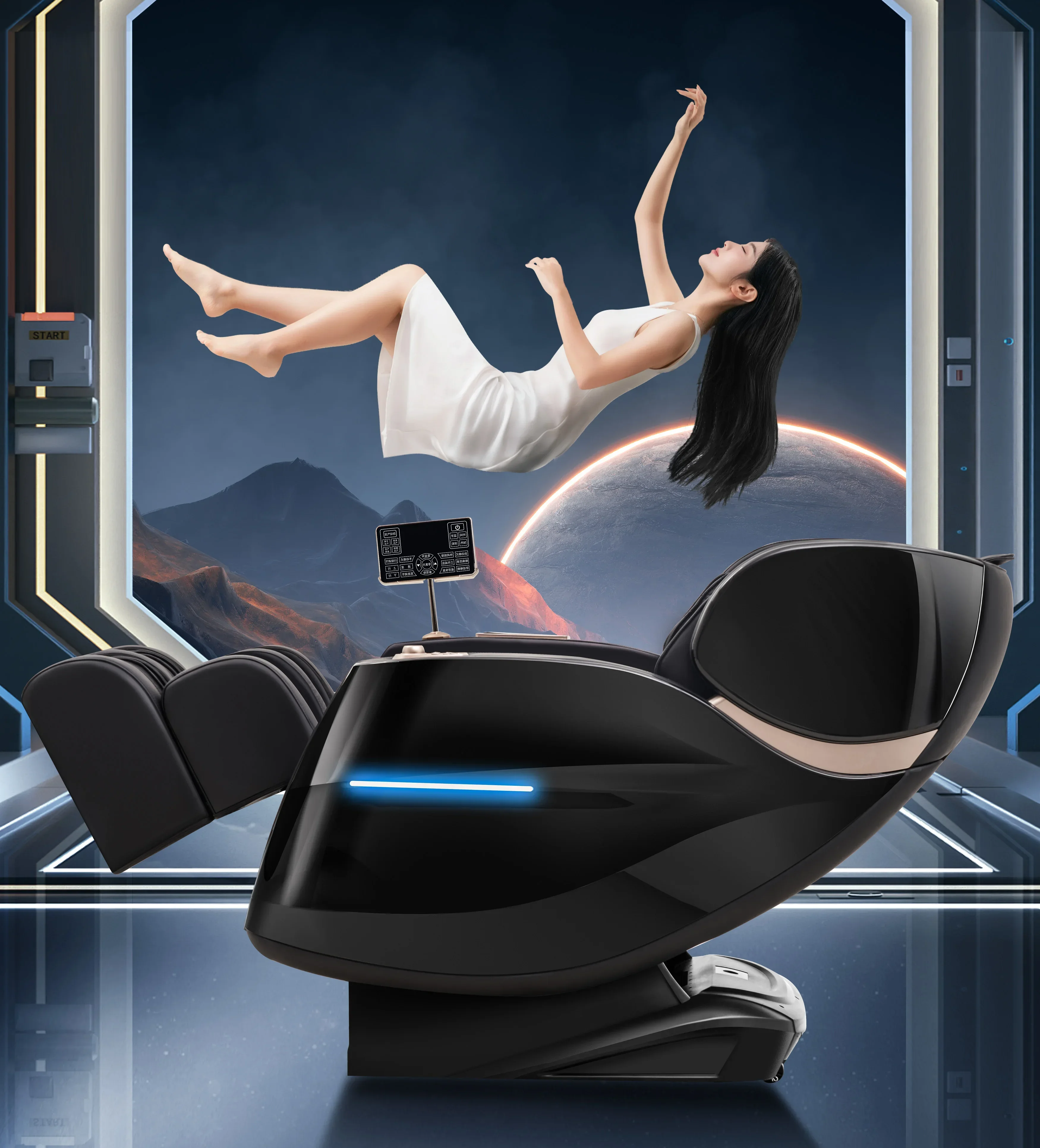 Electric sofa luxury shiatsu kneading heating therapy air pressure massage armchair 4d massage chair with touch screen