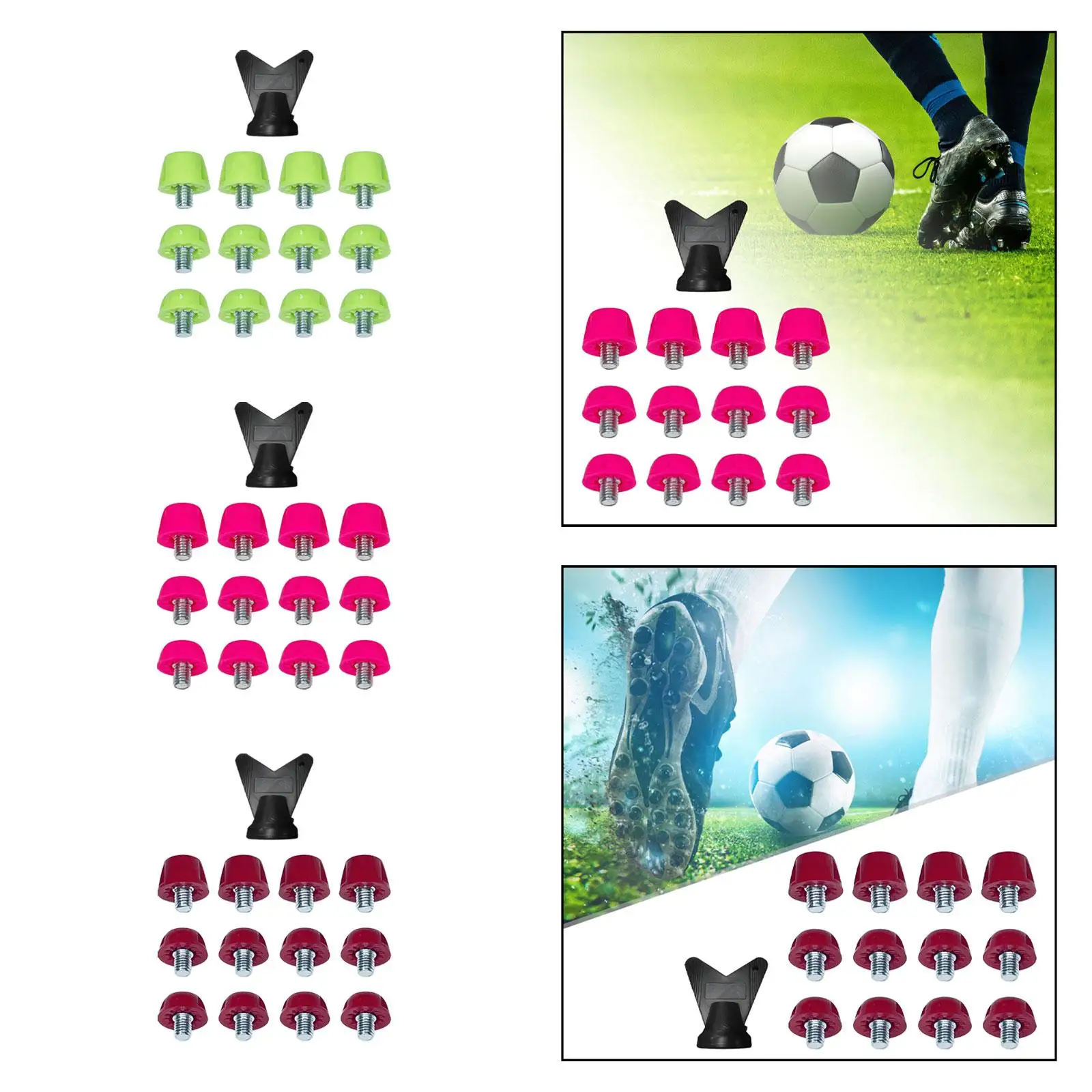 12 Football Shoe Spikes Soccer Studs 7mm 10mm Boot Studs for Training Nylon