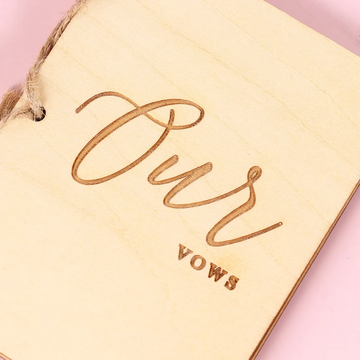 

1Pair Wooden Wedding Vow Booklet Rustic Custom Vows Engraved Cover Sturdy Recycled Keepsake for Bride Groom Proposal Party