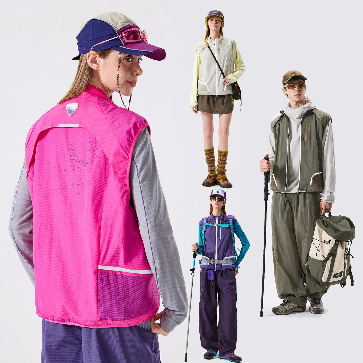 Ultra Lightweight Outdoor Sports Quick Dry Night Reflective Stripe Biker Vest Men Women City Cycling Running Cargo Vest Jacket