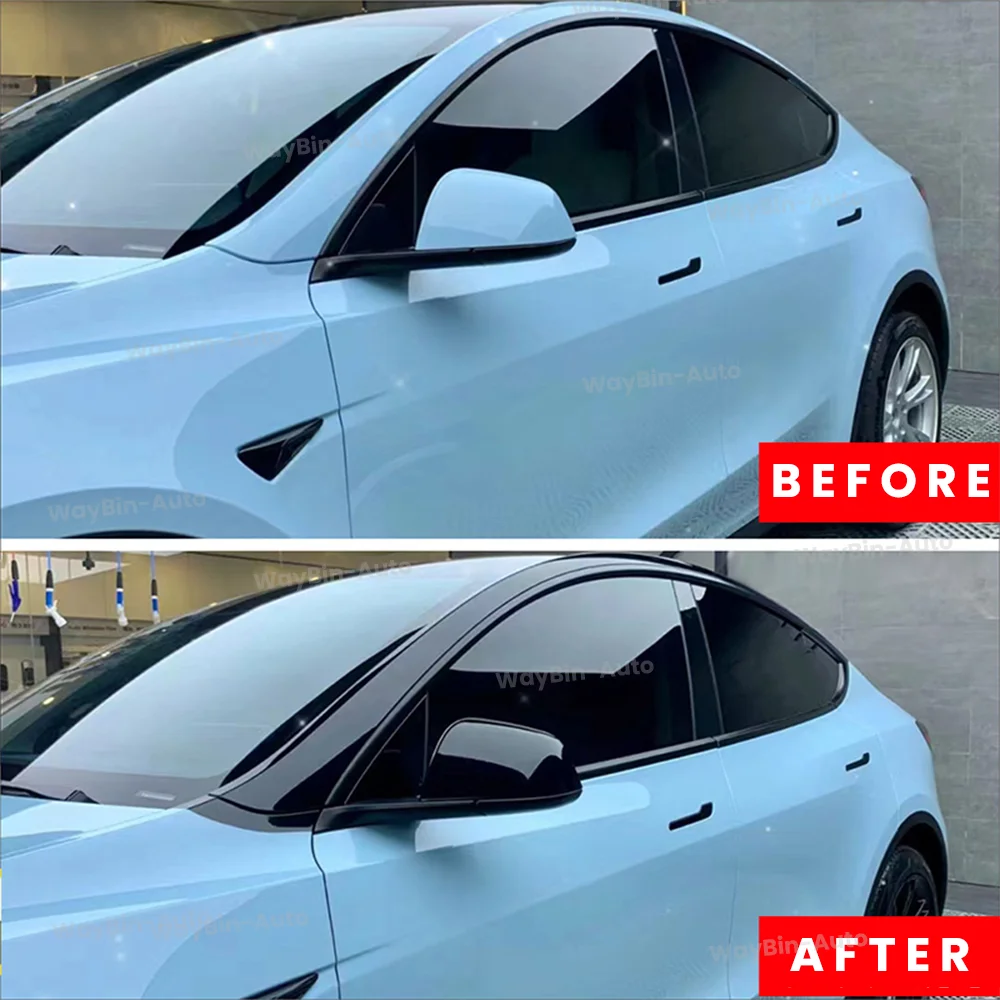 Blackening Roof Wrapping Film For Tesla Model 3 Highland 2024 Car Sticker Strip Trim Cover Model 3 Y Hidden Windows Accessories